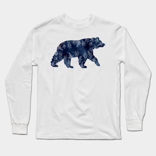 Indigo watercolor bear Long Sleeve T-Shirt